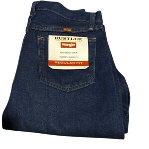 NEW! Wrangler Rustler Men’s Jeans Regular Fit Rugged Western Heavy Work Pants
